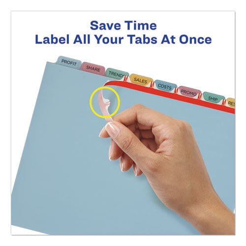 Avery Print And Apply Index Maker Clear Label Plastic Dividers With Printable Label Strip 8-tab 11 X 8.5 Assorted Tabs 1 Set - School