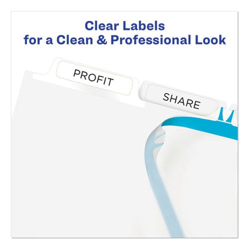 Avery Print And Apply Index Maker Clear Label Plastic Dividers W/printable Label Strip 5-tab 11 X 8.5 Frosted Clear Tabs 1 Set - School