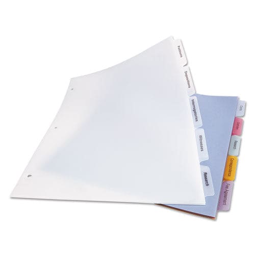 Avery Print And Apply Index Maker Clear Label Plastic Dividers W/printable Label Strip 5-tab 11 X 8.5 Frosted Clear Tabs 1 Set - School