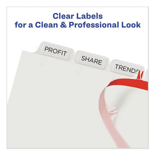 Avery Print And Apply Index Maker Clear Label Plastic Dividers W/printable Label Strip 8-tab 11 X 8.5 Frosted Clear Tabs 1 Set - School