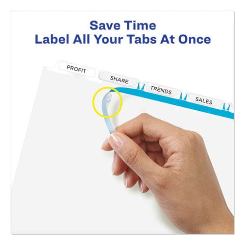 Avery Print And Apply Index Maker Clear Label Unpunched Dividers 5-tab 11 X 8.5 White 25 Sets - School Supplies - Avery®