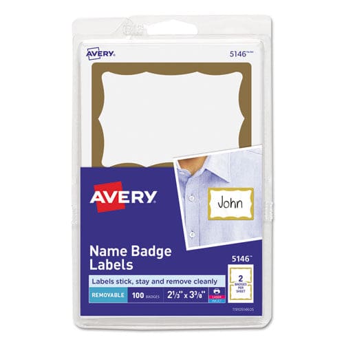 Avery Printable Adhesive Name Badges 3.38 X 2.33 White 100/pack - School Supplies - Avery®