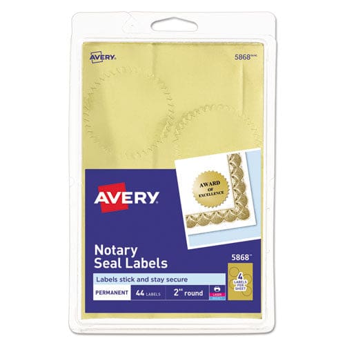 Avery Printable Gold Foil Seals 2 Dia Gold 4/sheet 11 Sheets/pack (5868) - Office - Avery®