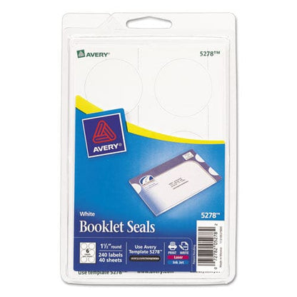 Avery Printable Mailing Seals 1.5 Dia White 6/sheet 40 Sheets/pack - Office - Avery®