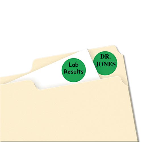 Avery Printable Self-adhesive Removable Color-coding Labels 0.75 Dia Green 24/sheet 42 Sheets/pack (5463) - Office - Avery®