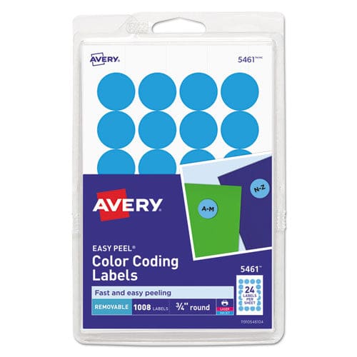 Avery Printable Self-adhesive Removable Color-coding Labels 0.75 Dia Light Blue 24/sheet 42 Sheets/pack (5461) - Office - Avery®