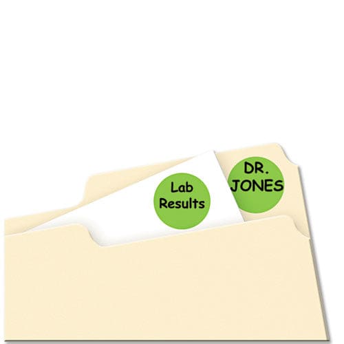 Avery Printable Self-adhesive Removable Color-coding Labels 0.75 Dia Neon Green 24/sheet 42 Sheets/pack (5468) - Office - Avery®