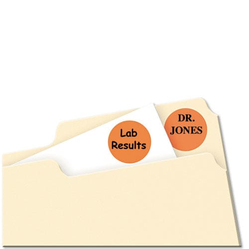 Avery Printable Self-adhesive Removable Color-coding Labels 0.75 Dia Neon Orange 24/sheet 42 Sheets/pack (5471) - Office - Avery®