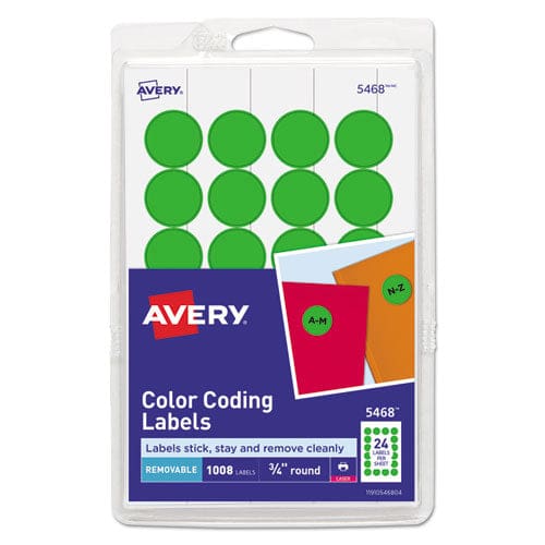 Avery Printable Self-adhesive Removable Color-coding Labels 0.75 Dia Neon Red 24/sheet 42 Sheets/pack (5467) - Office - Avery®