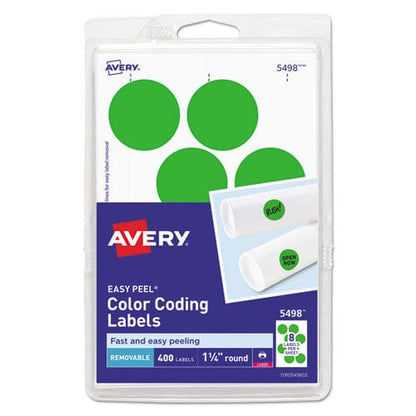 Avery Printable Self-adhesive Removable Color-coding Labels 1.25 Dia Neon Green 8/sheet 50 Sheets/pack (5498) - Office - Avery®