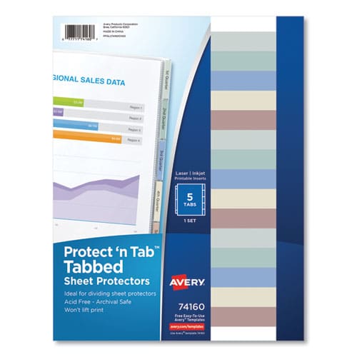 Avery Protect ’n Tab Top-load Clear Sheet Protectors W/eight Tabs Letter - School Supplies - Avery®