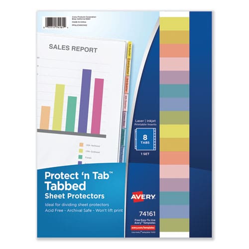 Avery Protect ’n Tab Top-load Clear Sheet Protectors W/five Tabs Letter - School Supplies - Avery®