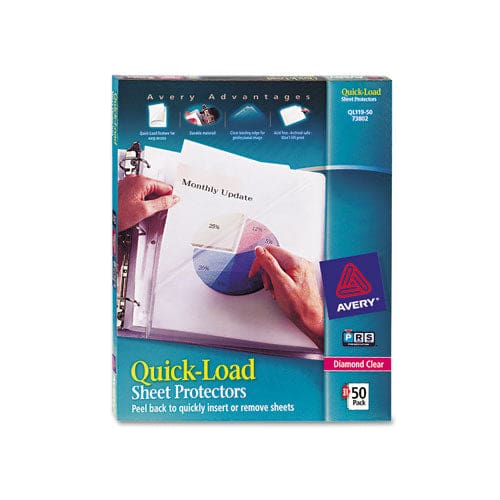Avery Quick Top And Side Loading Sheet Protectors Letter Diamond Clear 50/box - School Supplies - Avery®