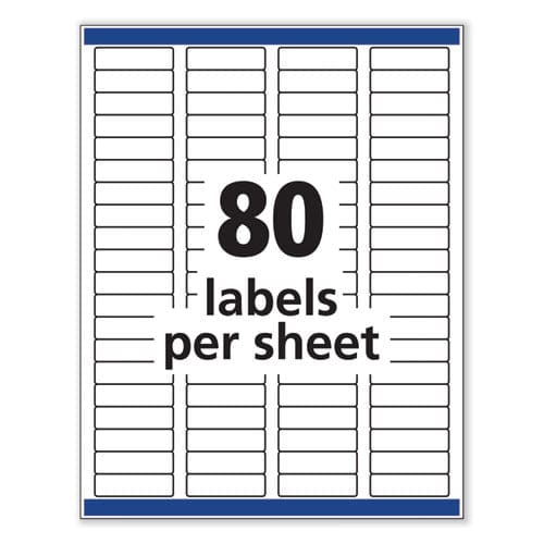 Avery Removable Multi-use Labels Inkjet/laser Printers 0.5 X 1.75 White 80/sheet 25 Sheets/pack - Office - Avery®