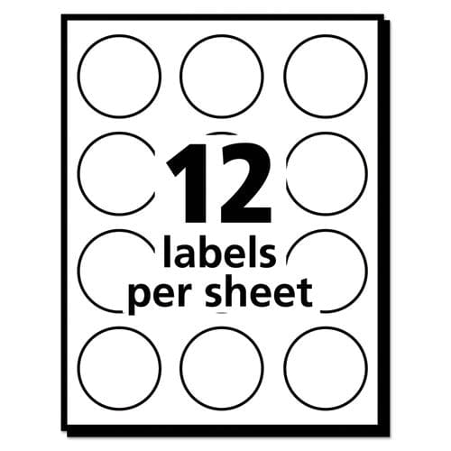 Avery Removable Multi-use Labels Inkjet/laser Printers 1 Dia White 12/sheet 50 Sheets/pack (5410) - Office - Avery®