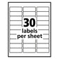 Avery Repositionable Address Labels W/surefeed Laser 1 X 2.63 White 3000/box - Office - Avery®