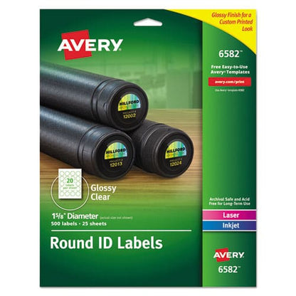 Avery Round Print-to-the Edge Labels With Surefeed And Easypeel 1.67 Dia Glossy Clear 500/pk - Office - Avery®