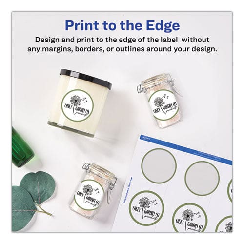 Avery Round Print-to-the Edge Labels With Surefeed And Easypeel 2 Dia Matte White 300/pack - Office - Avery®