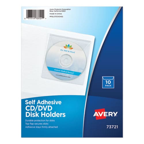 Avery Self-adhesive Media Pockets 1 Disc Capacity Clear 10/pack - Technology - Avery®