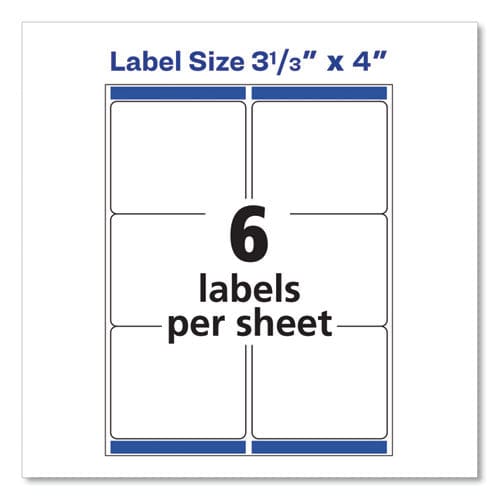 Avery Shipping Labels W/ Trueblock Technology Inkjet Printers 3.33 X 4 White 6/sheet 100 Sheets/box - Office - Avery®