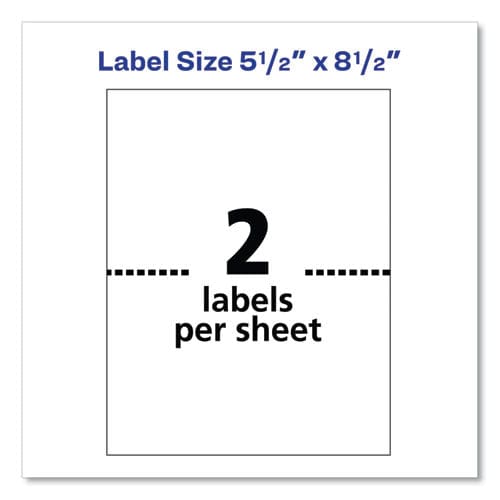 Avery Shipping Labels W/ Trueblock Technology Inkjet Printers 5.5 X 8.5 White 2/sheet 25 Sheets/pack - Office - Avery®