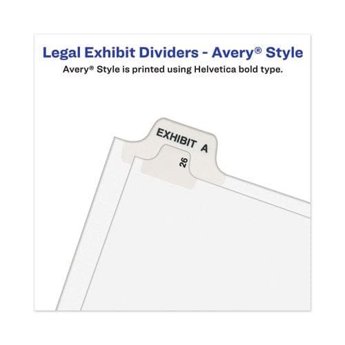 Avery Avery-style Preprinted Legal Bottom Tab Divider 26-tab Exhibit A 11 X 8.5 White 25/pk - Office - Avery®