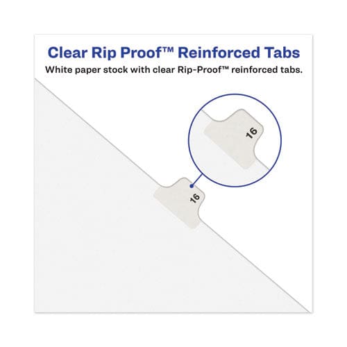 Avery Avery-style Preprinted Legal Side Tab Divider 26-tab Exhibit F 11 X 8.5 White 25/pack (1376) - Office - Avery®