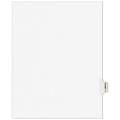 Avery Avery-style Preprinted Legal Side Tab Divider 26-tab Exhibit H 11 X 8.5 White 25/pack (1378) - Office - Avery®