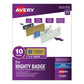 Avery The Mighty Badge Name Badge Holder Kit Horizontal 3 X 1 Laser Silver 50 Holders/120 Inserts - Office - Avery®
