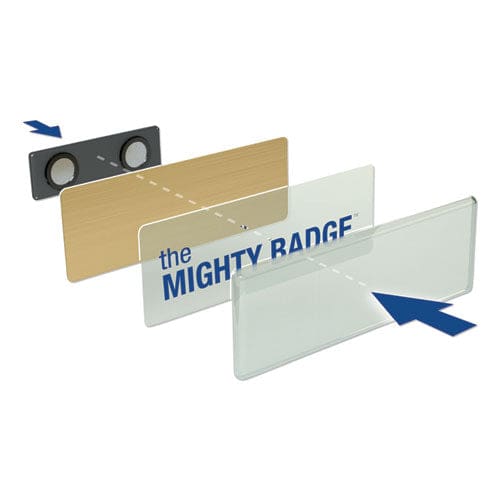 Avery The Mighty Badge Name Badge Holders Horizontal 3 X 1 Silver 2/pack - Office - Avery®