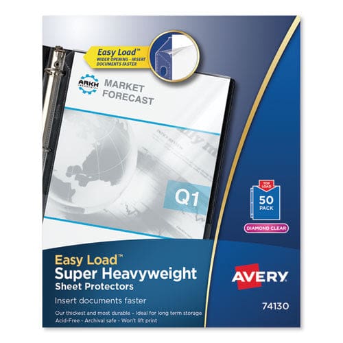 Avery Top-load Poly Sheet Protectors Heavy Gauge Letter Diamond Clear 50/box - School Supplies - Avery®