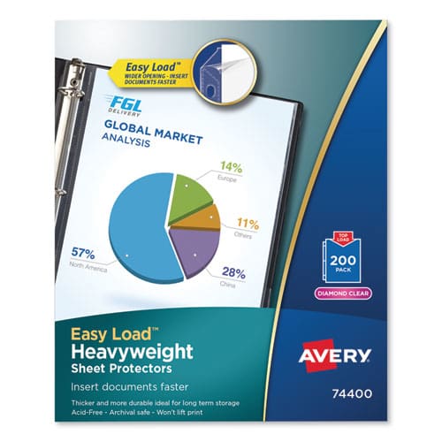 Avery Top-load Poly Sheet Protectors Heavy Letter Diamond Clear 200/box - School Supplies - Avery®