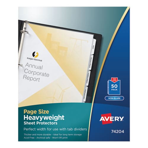 Avery Top-load Poly Three-hole Sheet Protectors Non-glare Letter 50/box - School Supplies - Avery®