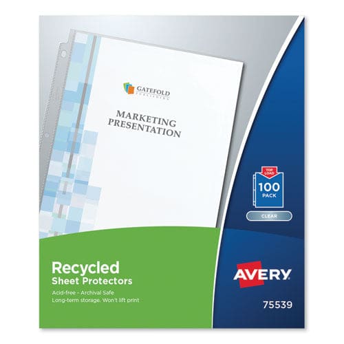 Avery Top-load Recycled Polypropylene Sheet Protector Clear 100/box - School Supplies - Avery®