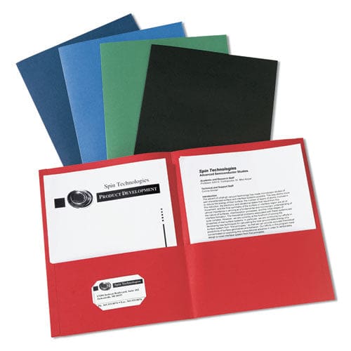 Avery Two-pocket Folder 40-sheet Capacity 11 X 8.5 Green 25/box - School Supplies - Avery®