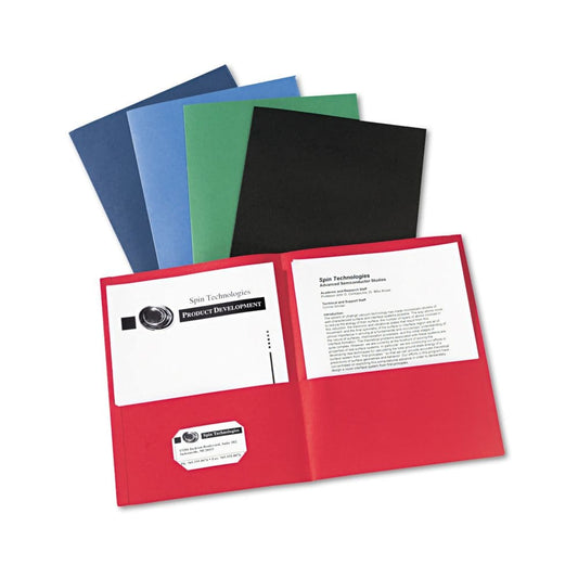 Avery Two-Pocket Folder 40-Sheet Capacity Assorted Colors 25/Box - Binders & Sheet Protectors - Avery