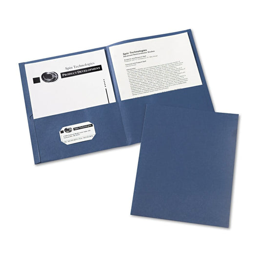 Avery Two-Pocket Folder 40-Sheet Capacity Dark Blue 25/Box - Binders & Sheet Protectors - Avery