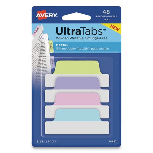 Avery Ultra Tabs Repositionable Tabs Big Tabs: 2 X 1.75 1/5-cut Assorted Neon Colors 20/pack - Office - Avery®