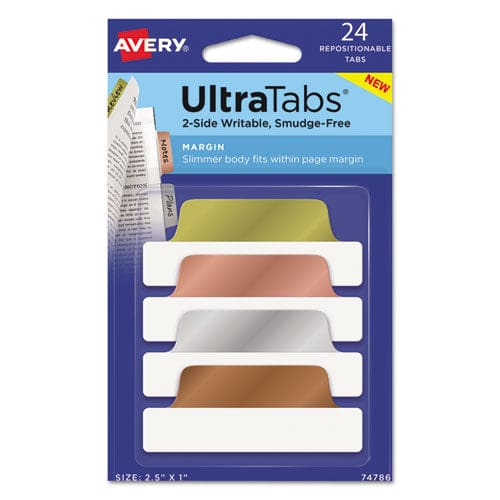 Avery Ultra Tabs Repositionable Tabs Margin Tabs: 2.5 X 1 1/5-cut Assorted Colors 48/pack - Office - Avery®