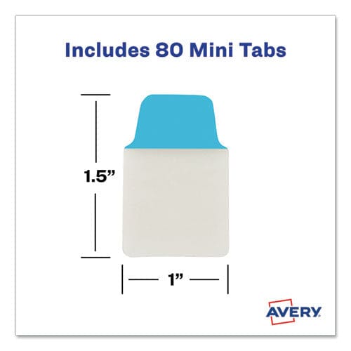 Avery Ultra Tabs Repositionable Tabs Mini Tabs: 1 X 1.5 1/5-cut Assorted Colors 80/pack - Office - Avery®