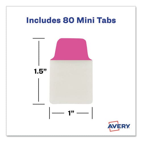 Avery Ultra Tabs Repositionable Tabs Mini Tabs: 1 X 1.5 1/5-cut Assorted Neon Colors 80/pack - Office - Avery®