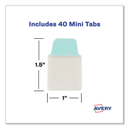 Avery Ultra Tabs Repositionable Tabs Mini Tabs: 1 X 1.5 1/5-cut Assorted Pastel Colors 40/pack - Office - Avery®