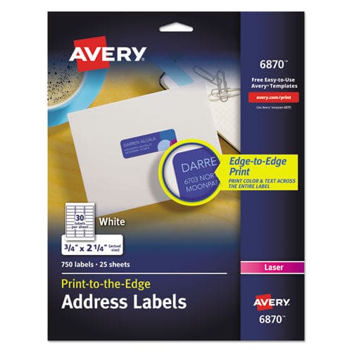 Avery Vibrant Laser Color-print Labels W/ Sure Feed 0.75 X 2.25 White 750/pk - Office - Avery®