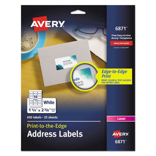 Avery Vibrant Laser Color-print Labels W/ Sure Feed 1.25 X 2.38 White 450/pack - Office - Avery®