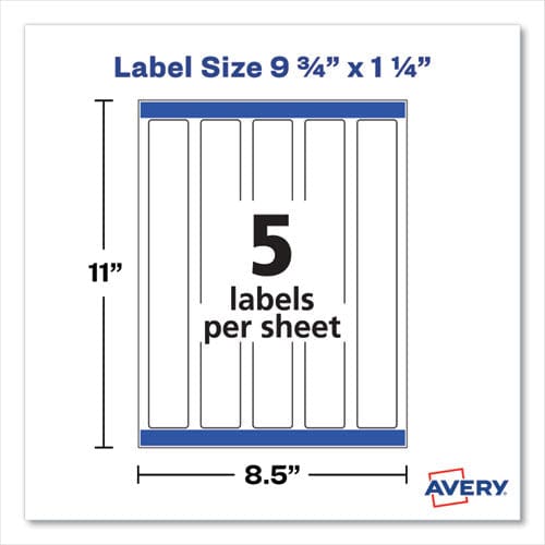 Avery Water-resistant Wraparound Labels W/ Sure Feed 9.75 X 1.25 White 40/pack - Office - Avery®