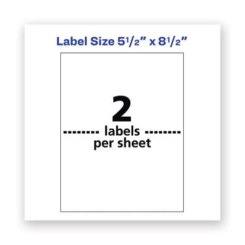 Avery Waterproof Shipping Labels With Trueblock Technology Laser Printers 5.5 X 8.5 White 2/sheet 50 Sheets/pack - Office - Avery®