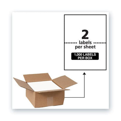 Avery Waterproof Shipping Labels With Trueblock Technology Laser Printers 5.5 X 8.5 White 2/sheet 500 Sheets/box - Office - Avery®