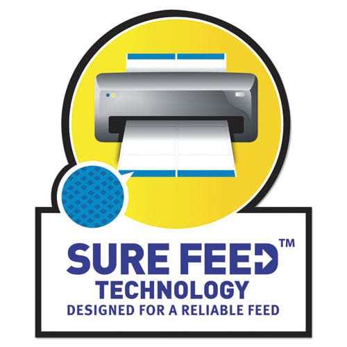 Avery White Address Labels W/ Sure Feed Technology For Laser Printers Laser Printers 0.5 X 1.75 White 80/sheet 250 Sheets/box - Office -