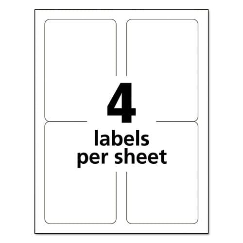 Avery White Shipping Labels-bulk Packs Inkjet/laser Printers 3.5 X 5 White 4/sheet 250 Sheets/box - Office - Avery®