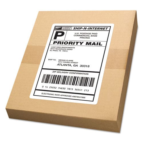 Avery White Shipping Labels-bulk Packs Inkjet/laser Printers 5.5 X 8.5 White 2/sheet 250 Sheets/box - Office - Avery®